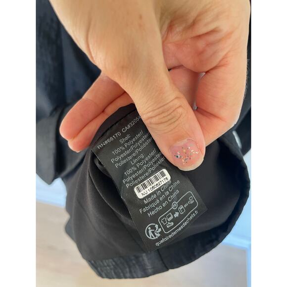 Anthropologie Hutch Long-Sleeve Off-The-Shoulder Black Mini Dress Small - Picture 8 of 11